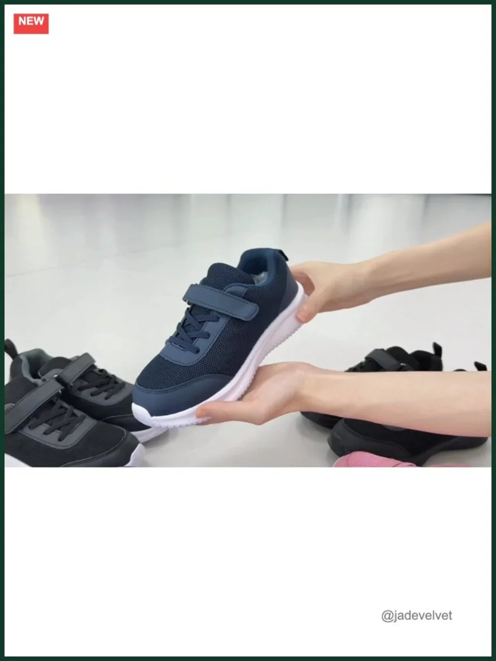 Lightweight Breathable Athletic Sneakers with Hook & Loop Closure